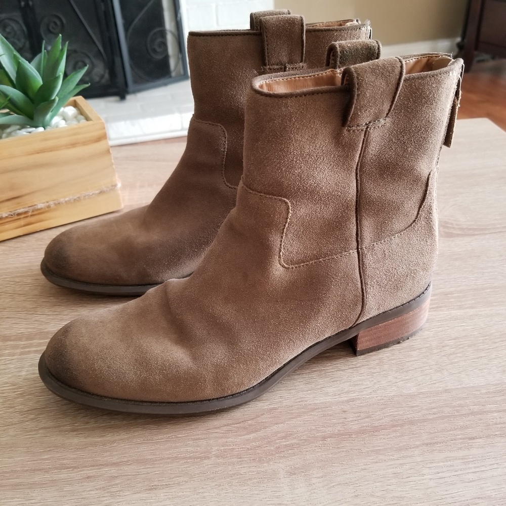 Taupe Suede Booties